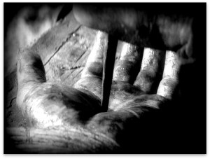 nail pierced hand of Jesus edited