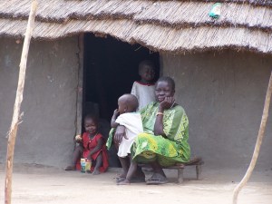 A tired mom and her kids